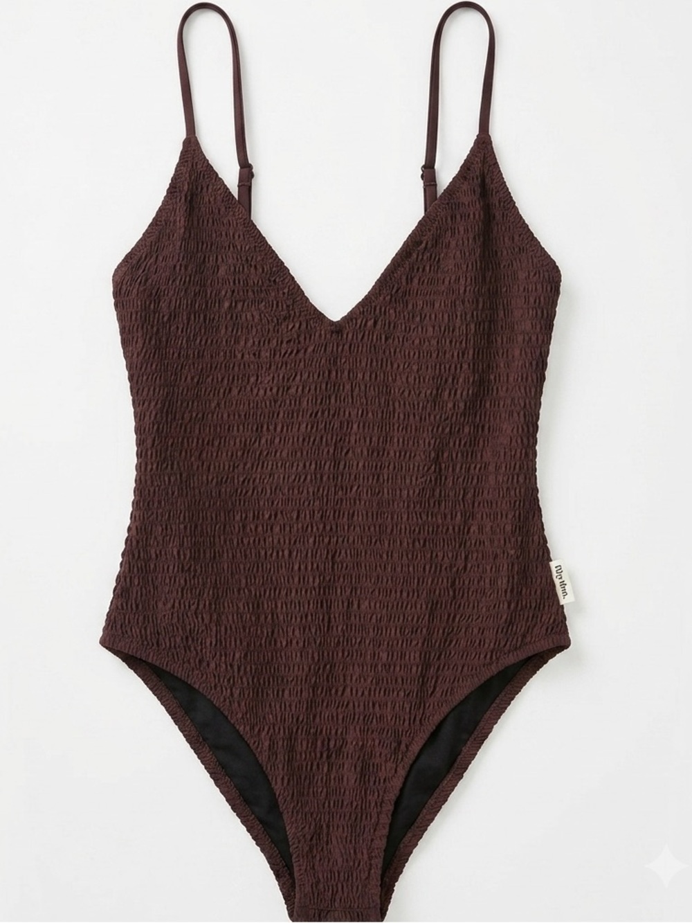 Rhythm. Women's Brown Smocked One-Piece Swimsuit